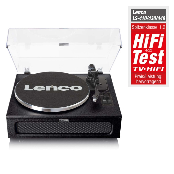 Lenco Skivspelare med 4 inbyggda högtalare och bluetooth-mottagning Svart i gruppen HEMELEKTRONIK / Ljud & Bild / Hemmabio, HiFi & Bärbart / Kompaktstereo & Skivspelare hos TP E-commerce Nordic AB (D11439)