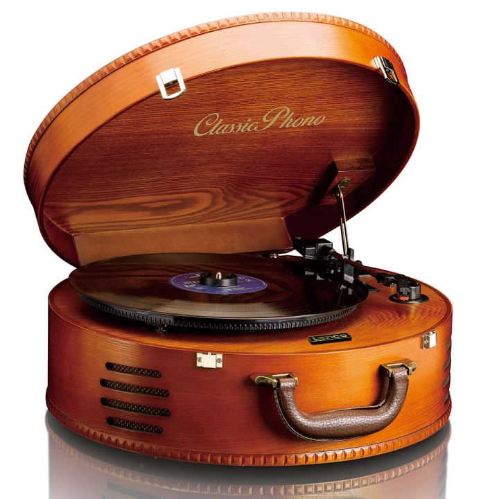 Lenco Retro skivspelare med 2 inbyggda högtalare Brun i gruppen HEMELEKTRONIK / Ljud & Bild / Hemmabio, HiFi & Bärbart / Kompaktstereo & Skivspelare hos TP E-commerce Nordic AB (D11443)