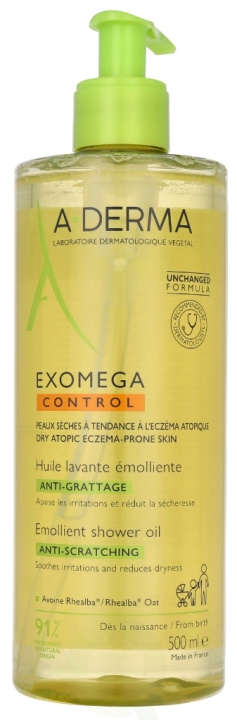A-Derma Exomega Control Emollient Shower Oil 500 ml i gruppen SKÖNHET & HÄLSA / Hudvård / Kroppsvård / Bad & Duschcreme hos TP E-commerce Nordic AB (D11644)