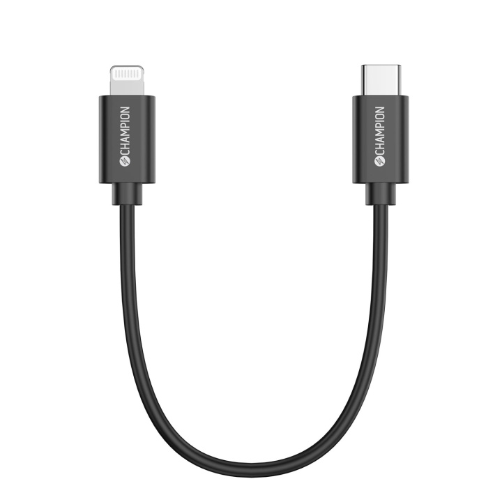 Champion USB-C till Lightning Kabel 30cm Svart i gruppen DATORER & KRINGUTRUSTNING / Datorkablar / USB-kablar / USB-C hos TP E-commerce Nordic AB (D12965)