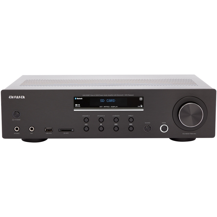 AIWA Förstärkare med Bluetooth 2 x 60 Watt RMS Svart i gruppen HEMELEKTRONIK / Ljud & Bild / Hemmabio, HiFi & Bärbart / Förstärkare & Receiver hos TP E-commerce Nordic AB (D13539)