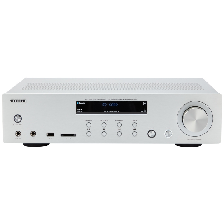 AIWA Förstärkare med Bluetooth 2 x 60 Watt RMS Silver i gruppen HEMELEKTRONIK / Ljud & Bild / Hemmabio, HiFi & Bärbart / Förstärkare & Receiver hos TP E-commerce Nordic AB (D13540)