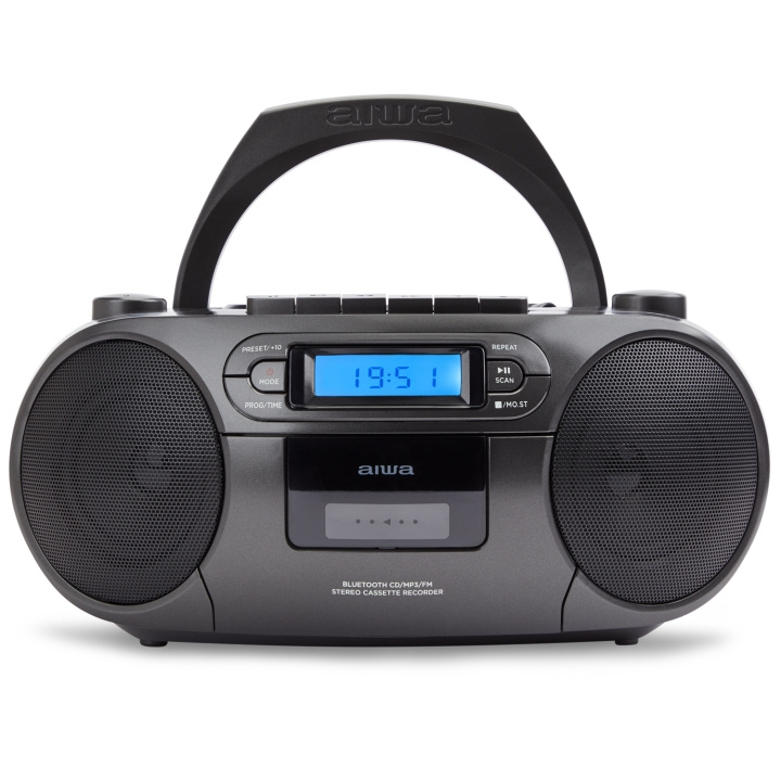 AIWA Kassettradio CD/FM-radio/Kassettband/USB/BT Svart i gruppen HEMELEKTRONIK / Ljud & Bild / Hemmabio, HiFi & Bärbart / Kompaktstereo & Skivspelare hos TP E-commerce Nordic AB (D13561)