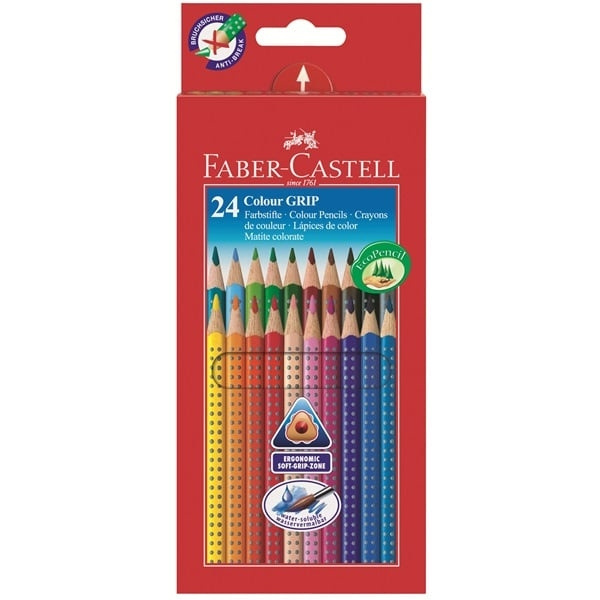 Faber-Castell 24 färgpennor Grip 2001 (112424) i gruppen SPORT, FRITID & HOBBY / Hobby / Måla & Rita / Pennor, kritor & tusch hos TP E-commerce Nordic AB (D13751)