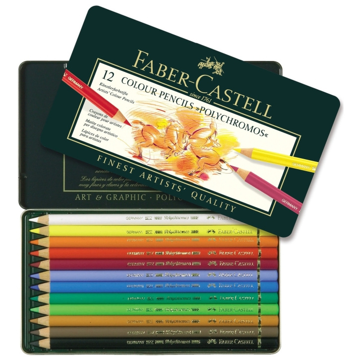 Faber-Castell Polychromos färgpennor burk med 12 st i gruppen SPORT, FRITID & HOBBY / Hobby / Måla & Rita / Pennor, kritor & tusch hos TP E-commerce Nordic AB (D13790)