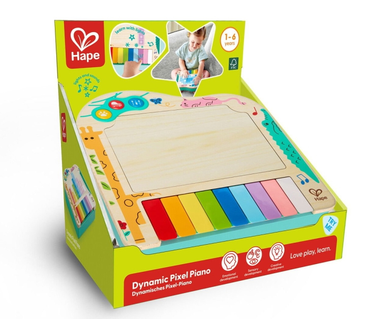 Hape Dynamiskt pixelpiano (87-0635) i gruppen LEKSAKER, BARN- & BABYPRODUKTER / Musik, Sång & Bild / Musikinstrument hos TP E-commerce Nordic AB (D13801)