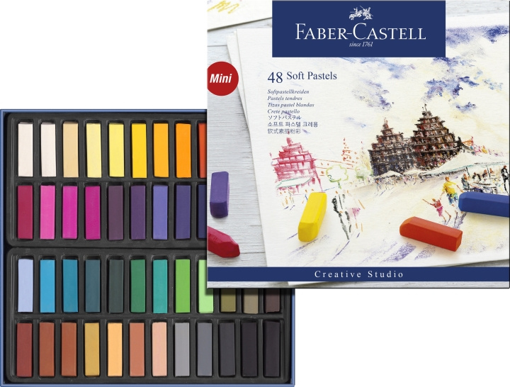Faber-Castell Soft pastellkritor mini, ask med 48 st (128248) i gruppen SPORT, FRITID & HOBBY / Hobby / Måla & Rita / Pennor, kritor & tusch hos TP E-commerce Nordic AB (D13886)