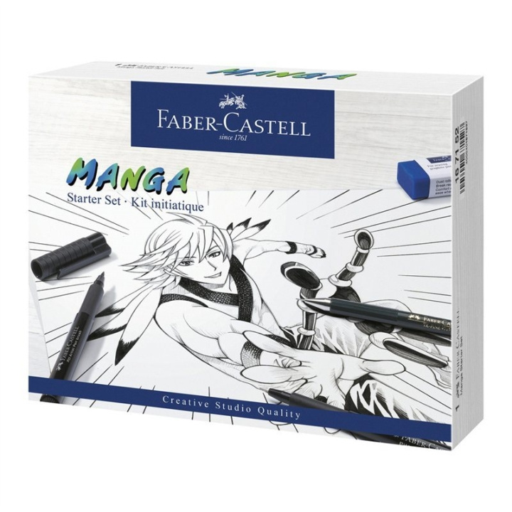 Faber-Castell Pitt Artist Pen India bläckpenna, Manga Starter Set (167152) i gruppen SPORT, FRITID & HOBBY / Hobby / Måla & Rita / Pennor, kritor & tusch hos TP E-commerce Nordic AB (D13986)
