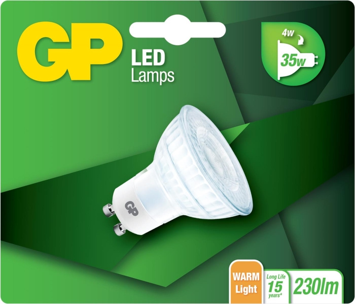 GP LED-lampa, GU10, 4W (35W), 230lm i gruppen HEMELEKTRONIK / Belysning / LED-lampor hos TP E-commerce Nordic AB (D14199)