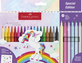 Faber-Castell Tuschpenna enhörning 18+6 + klistermärken (554221)