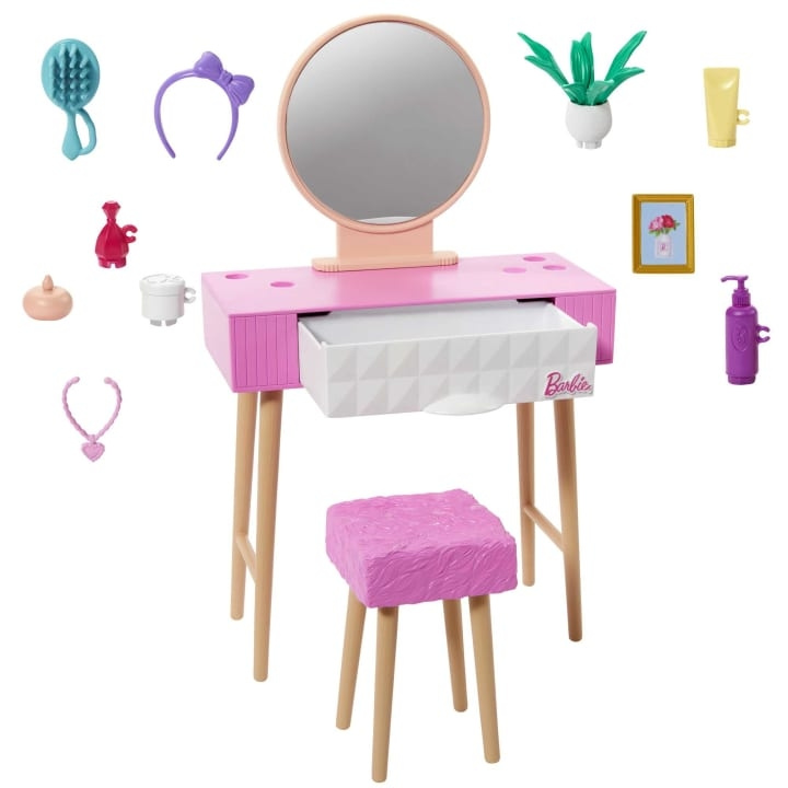Barbie Möbler och inredning - Vanity tema (HJV35) i gruppen LEKSAKER, BARN- & BABYPRODUKTER / Leksaker / Dockor & Tillbehör hos TP E-commerce Nordic AB (D14353)