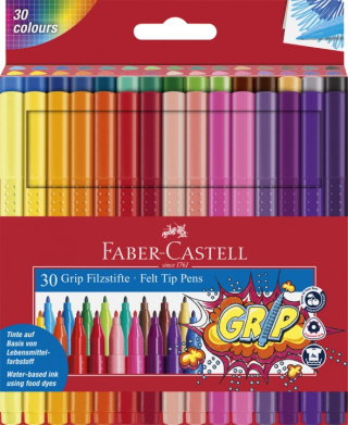 Faber-Castell Fiberpennor Grip Colour Marker set, 30 st (155335)