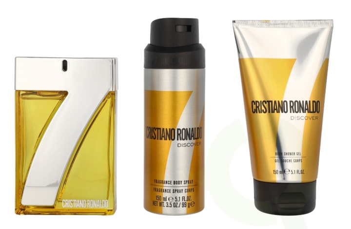 Cristiano Ronaldo CR7 Discover Giftset 400 ml Edt Spray 100ml/Shower Gel 150ml/Body Spray 150ml i gruppen SKÖNHET & HÄLSA / Presentkit / Presentkit För Honom hos TP E-commerce Nordic AB (D14506)