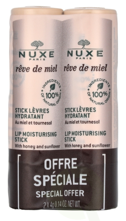 Nuxe Reve De Miel Lip Moisturizing Stick Duo Set 8 g 2x4gr i gruppen SKÖNHET & HÄLSA / Makeup / Läppar / Läppbalsam hos TP E-commerce Nordic AB (D14528)