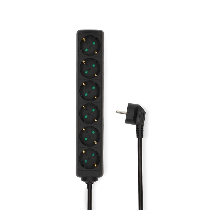 Nedis Gren kontakt | Jordad kontakt / Typ F (CEE 7/7) | 6-vägs | 3.00 m | 3680 W | 16 A | Typ av jordning: Sidkontakt | 230 V AC 50/60 Hz | Uttagsvinkel: 45 ° | H05VV-F 3G1.5mm² | Svart i gruppen HEM, HUSHÅLL & TRÄDGÅRD / El & Belysning / Grenuttag hos TP E-commerce Nordic AB (D14654)