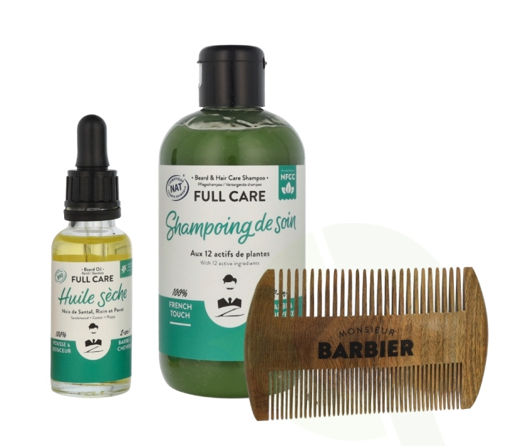 Monsieur Barbier The Hair & Beard Box 280 ml Shampoo 250ml/Beard Oil 30ml/Comb i gruppen SKÖNHET & HÄLSA / Hår & Styling / Skäggvård hos TP E-commerce Nordic AB (D14693)