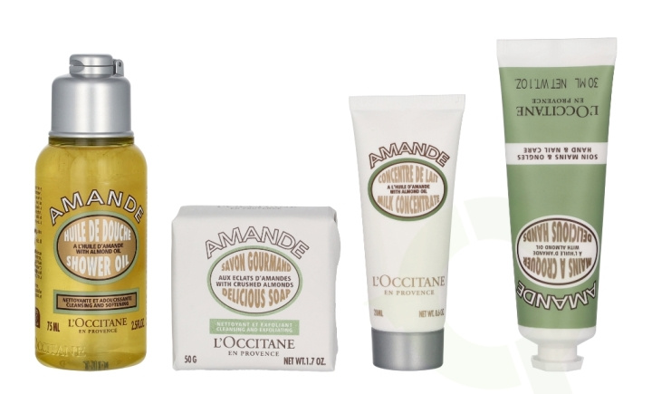 L\'Occitane The Sweet Almond Giftset 175 ml Hands & Nail Care 30ml/Shower Oil 75ml/Milk Concentrate 20ml/Delicious Soap 50g i gruppen SKÖNHET & HÄLSA / Presentkit / Presentkit För Henne hos TP E-commerce Nordic AB (D14770)