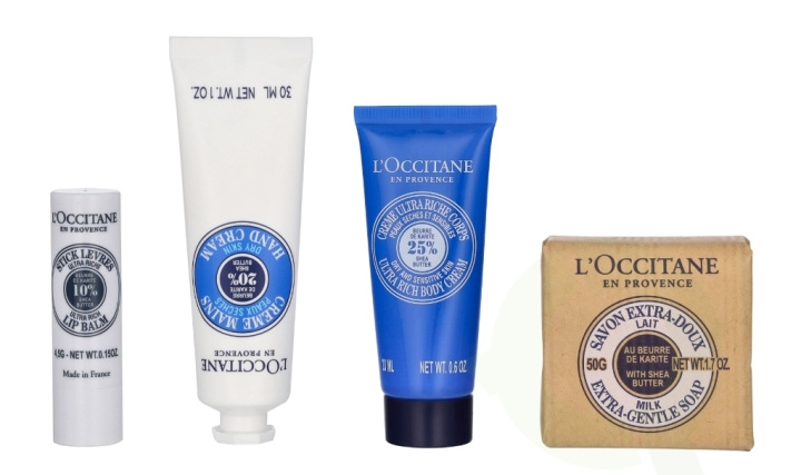 L\'Occitane Shea Butter Giftset 104.5 ml Body Cream 20ml/Hand Cream 30ml/Soap 50g/Lip Balm 4,5g i gruppen SKÖNHET & HÄLSA / Presentkit / Presentkit För Henne hos TP E-commerce Nordic AB (D14831)