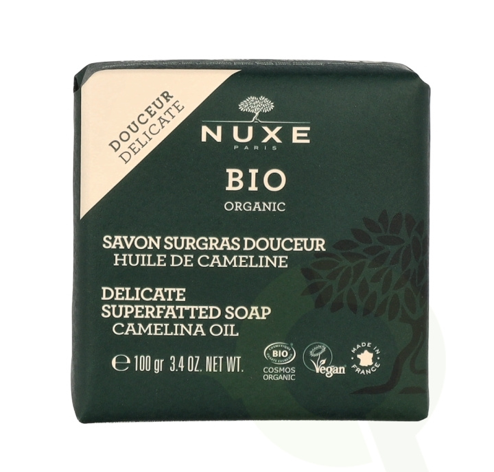 Nuxe Bio Organic Delicate Superfatted Soap 100 g Camelina Oil i gruppen SKÖNHET & HÄLSA / Hudvård / Kroppsvård / Bad & Duschcreme hos TP E-commerce Nordic AB (D14832)