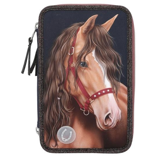 Miss Melody Trippel pennfodral LED GLITTER HORSE ( 0413190 ) i gruppen LEKSAKER, BARN- & BABYPRODUKTER / Leksaker / Pennfodral hos TP E-commerce Nordic AB (D14938)