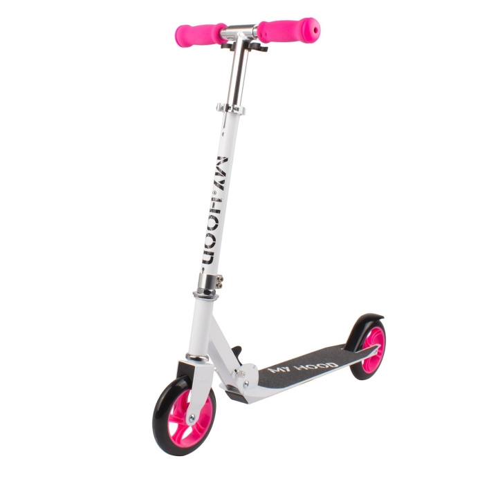 My Hood Sparkcykel 145 vit/rosa (505160) i gruppen LEKSAKER, BARN- & BABYPRODUKTER / Uteleksaker / Cyklar & Sparkcyklar hos TP E-commerce Nordic AB (D15016)