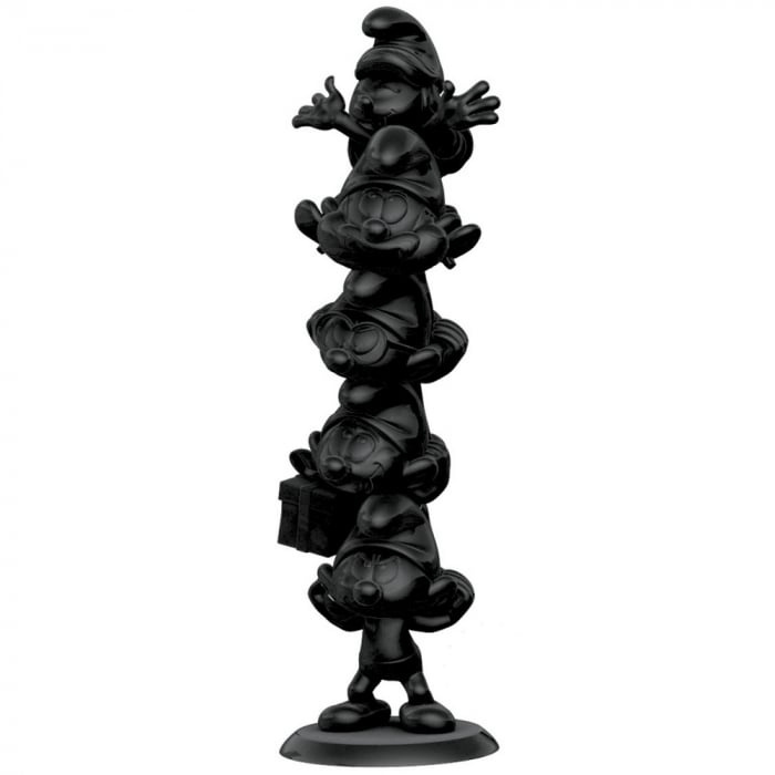 Plastoy Smurfarna Resin Staty Smurfarna Kolonn Black Edition 50 cm i gruppen SPORT, FRITID & HOBBY / Roliga prylar / Samlarobjekt hos TP E-commerce Nordic AB (D15033)