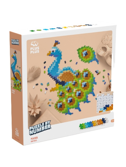 Plus Plus Pussel med siffror Påfågel 800st - (3931) i gruppen LEKSAKER, BARN- & BABYPRODUKTER / Leksaker / Barnpussel hos TP E-commerce Nordic AB (D15203)