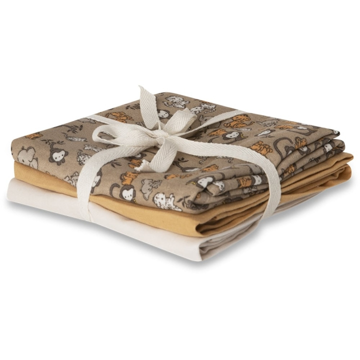 Produktfoto för That's Mine  - Bora Muslin Cloth 3-pack - Tygblöjor - Jungle friends - L70 x W70 cm