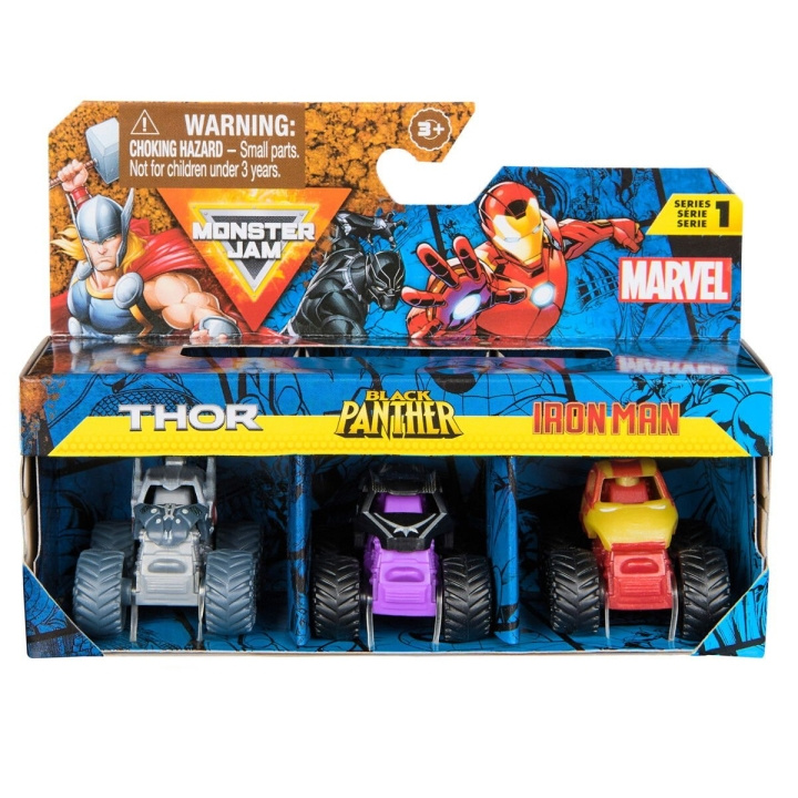 Monster Jam Mini 1:87 Marvel 3 Pack Bundle asst (6070229) i gruppen LEKSAKER, BARN- & BABYPRODUKTER / Leksaker / Leksaksbilar & andra fordon hos TP E-commerce Nordic AB (D15326)