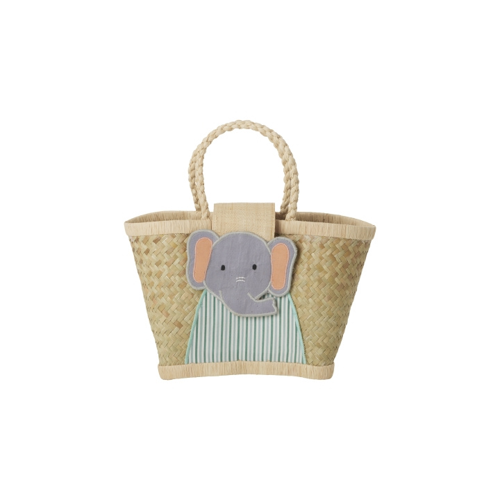 RICE Raffia-väska för barn med elefantknäppning - (KIBAG-ELEP) i gruppen LEKSAKER, BARN- & BABYPRODUKTER / Resa / Barnväskor hos TP E-commerce Nordic AB (D15351)