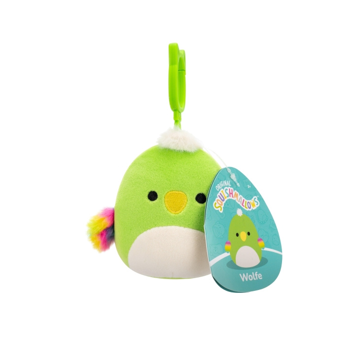 Squishmallows 9 cm P22 Clip On - Wolfe Grön Papegoja i gruppen LEKSAKER, BARN- & BABYPRODUKTER / Babyleksaker / Gosedjur hos TP E-commerce Nordic AB (D15378)