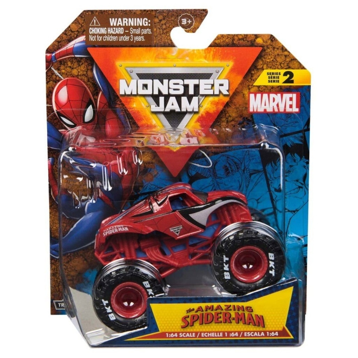 Monster Jam 1:64 Marvel singelpaket - Spindelmannen (6071945) i gruppen LEKSAKER, BARN- & BABYPRODUKTER / Leksaker / Leksaksbilar & andra fordon hos TP E-commerce Nordic AB (D15616)