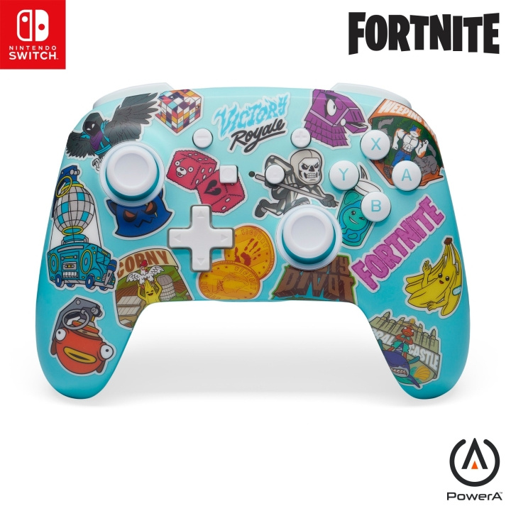 PowerA Förbättrad trådlös handkontroll för Nintendo Switch - Fortnite Sticker Mania i gruppen HEMELEKTRONIK / Spelkonsoler & Tillbehör / Nintendo Switch / Tillbehör hos TP E-commerce Nordic AB (D15618)
