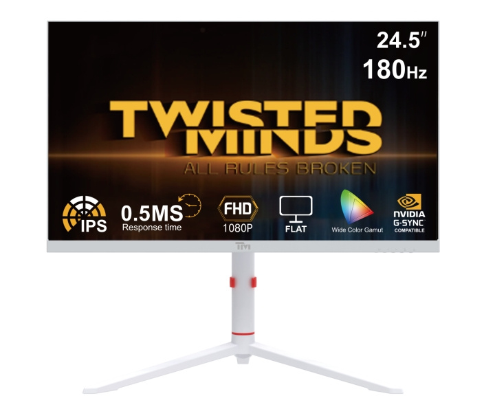 Twisted Minds Arctic Pro Series 24 FHD - 180HZ 0,5MS Snabb IPS HDMI 2.1-spelmonitor - Vit i gruppen DATORER & KRINGUTRUSTNING / Datorskärmar & Tillbehör / Datorskärmar hos TP E-commerce Nordic AB (D15622)