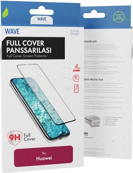 Wave Heltäckande pansarglas, Huawei P30 Lite, svart i gruppen SMARTPHONE & SURFPLATTOR / Mobilskydd / Huawei/Honor hos TP E-commerce Nordic AB (D15887)