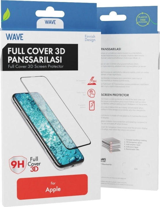 Wave Heltäckande pansarglas, iPhone 12 Pro / iPhone 12, svart ram i gruppen SMARTPHONE & SURFPLATTOR / Mobilskydd / Apple / iPhone 12/12 Pro hos TP E-commerce Nordic AB (D15935)