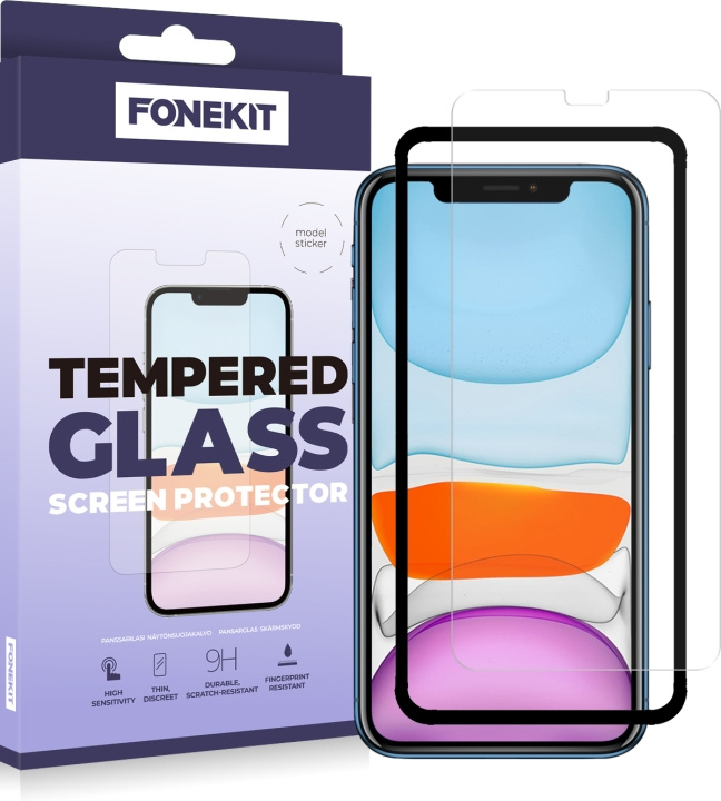 FoneKit armerat glas, iPhone 11 / XR i gruppen SMARTPHONE & SURFPLATTOR / Mobilskydd / Apple / iPhone 11 hos TP E-commerce Nordic AB (D16030)