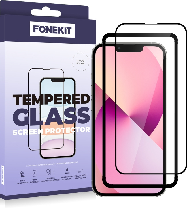 FoneKit Skärmskydd, iPhone 13 mini, svart i gruppen SMARTPHONE & SURFPLATTOR / Mobilskydd / Apple / iPhone 13 Mini hos TP E-commerce Nordic AB (D16036)