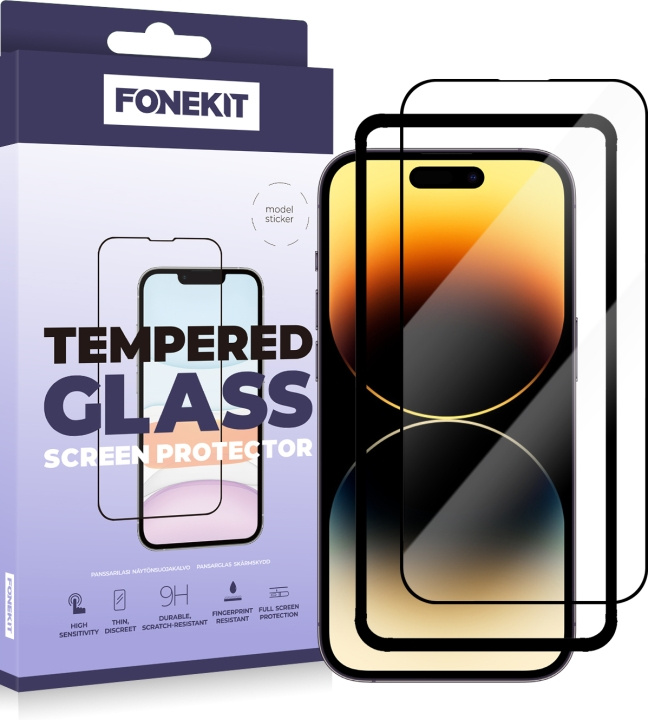 FoneKit Heltäckande skydd, iPhone 14 Pro, svart i gruppen SMARTPHONE & SURFPLATTOR / Mobilskydd / Apple / iPhone 14 hos TP E-commerce Nordic AB (D16048)