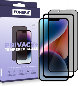 FoneKit Privacy+ Skärmskydd, iPhone 13 / 13 Pro / 14, svart