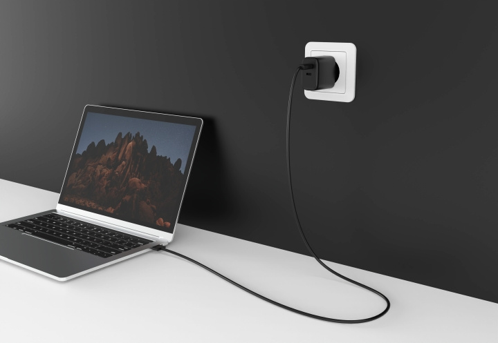 FoneKit GaN PD 65W AC-laddare, USB-C + USB-C, svart i gruppen SMARTPHONE & SURFPLATTOR / Laddare & Kablar / Väggladdare / Väggladdare Typ C hos TP E-commerce Nordic AB (D16156)