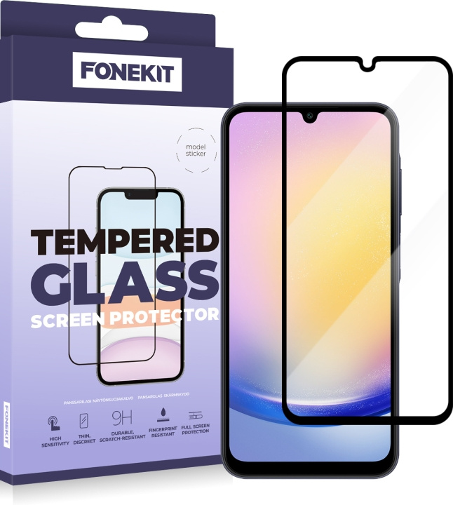 FoneKit Skärmskydd, Samsung Galaxy A25, svart i gruppen SMARTPHONE & SURFPLATTOR / Mobilskydd / Samsung hos TP E-commerce Nordic AB (D16249)