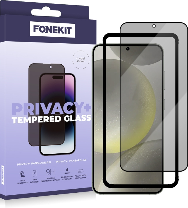 FoneKit Privacy+ Skärmskydd, Galaxy S24, svart i gruppen SMARTPHONE & SURFPLATTOR / Mobilskydd / Samsung hos TP E-commerce Nordic AB (D16275)