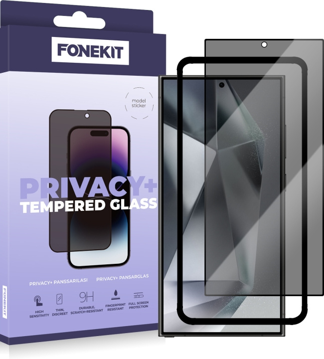 FoneKit Privacy+ Skärmskydd, Galaxy S24 Ultra, svart i gruppen SMARTPHONE & SURFPLATTOR / Mobilskydd / Samsung hos TP E-commerce Nordic AB (D16277)