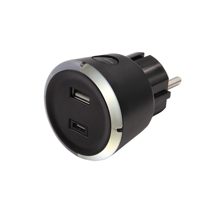 CAPiDi Säkerhetstimer USB A+C 1-4 3.4A Svart i gruppen HEM, HUSHÅLL & TRÄDGÅRD / El & Belysning / Timers hos TP E-commerce Nordic AB (D16459)