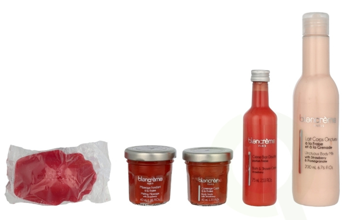 Blancreme Cristal Strawberry Set 425 ml 75ml/40ml/40ml200ml/70gr i gruppen SKÖNHET & HÄLSA / Presentkit / Presentkit För Henne hos TP E-commerce Nordic AB (D16562)