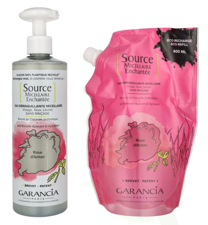 Garancia Source Micellar Cleansing Water Old Rose Set 800 ml 2x400ml i gruppen SKÖNHET & HÄLSA / Hudvård / Ansiktsvård / Dagkräm hos TP E-commerce Nordic AB (D16612)