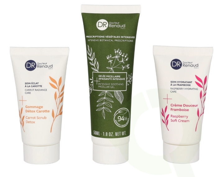 Dr. Renaud Facial Essential Trio Set 90 ml Micellar Gel 50ml/Scrub Detox 20ml/Soft Cream 20ml i gruppen SKÖNHET & HÄLSA / Hudvård / Ansiktsvård / Dagkräm hos TP E-commerce Nordic AB (D16668)