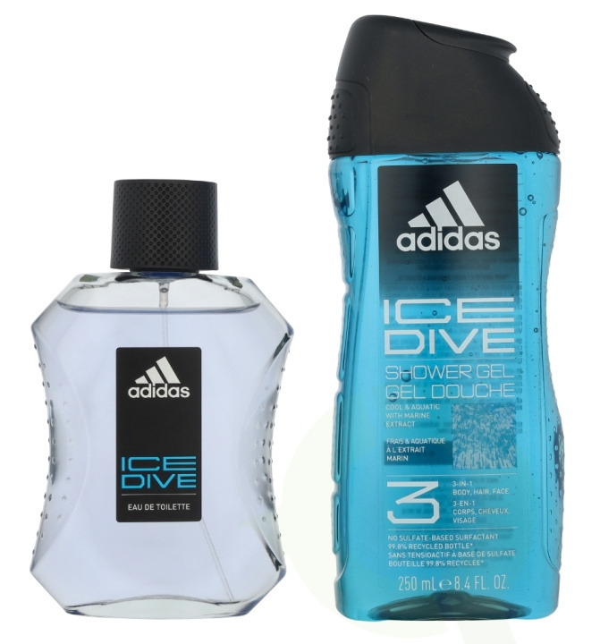 Adidas Ice Dive Giftset 350 ml Edt Spray 100ml/Shower Gel 250ml i gruppen SKÖNHET & HÄLSA / Presentkit / Presentkit För Honom hos TP E-commerce Nordic AB (D16688)