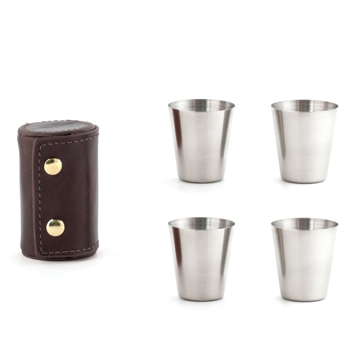 Kikkerland Shotglas med läderfodral i gruppen SPORT, FRITID & HOBBY / Roliga prylar / Samlarobjekt hos TP E-commerce Nordic AB (D17011)